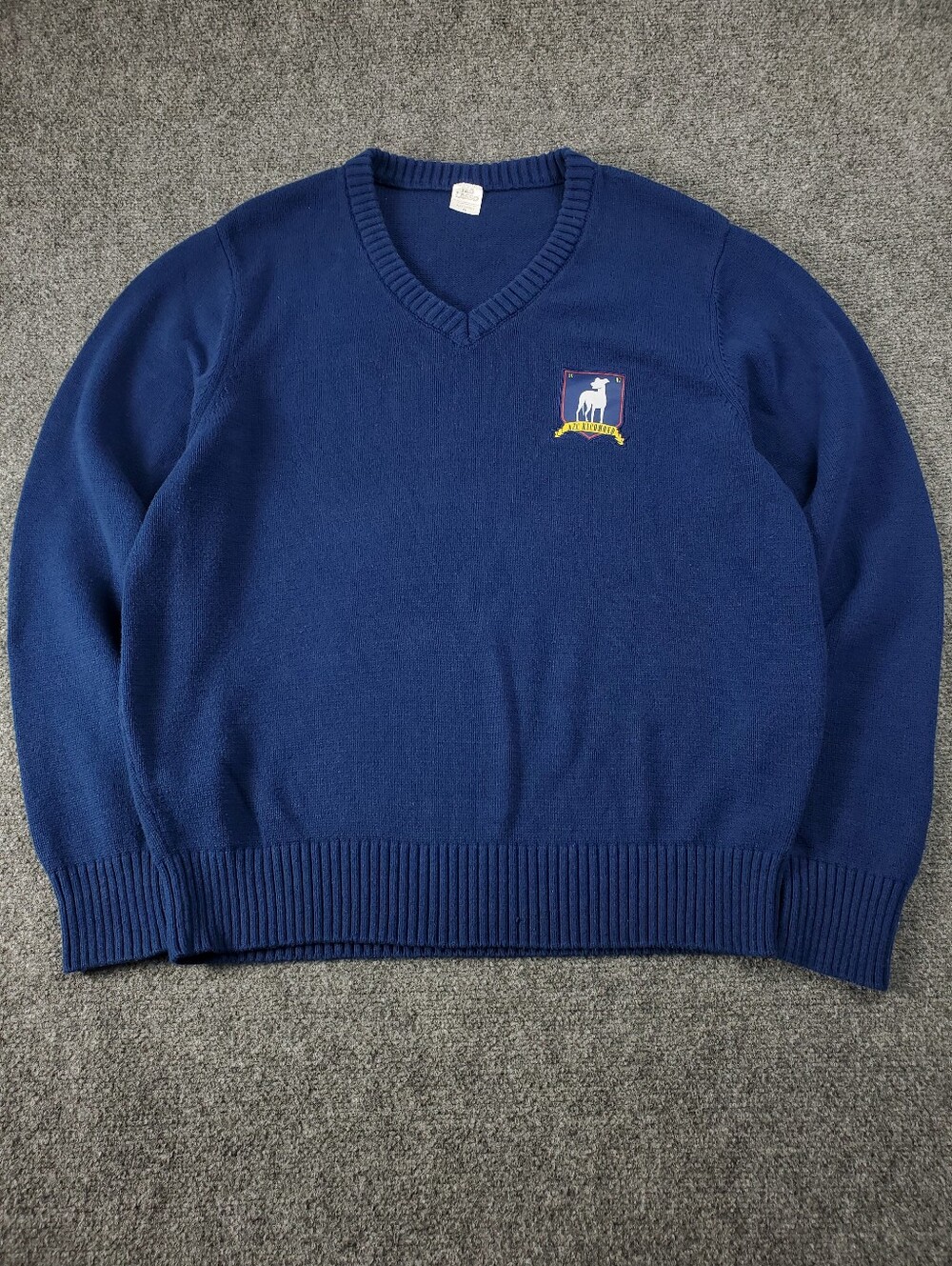 Ted Lasso AFC Richmond Sweater Mens XL V Neck Navy Blue Soccer Pullover